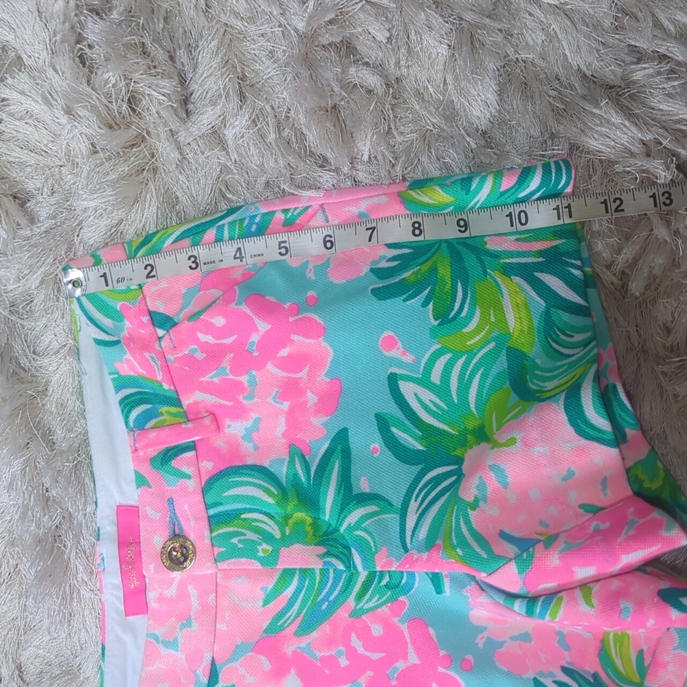 Lilly Pulitzer 5" Callahan Pink Blue Shorts Pineapple Shake Shorts 00 - Picture 4 of 7